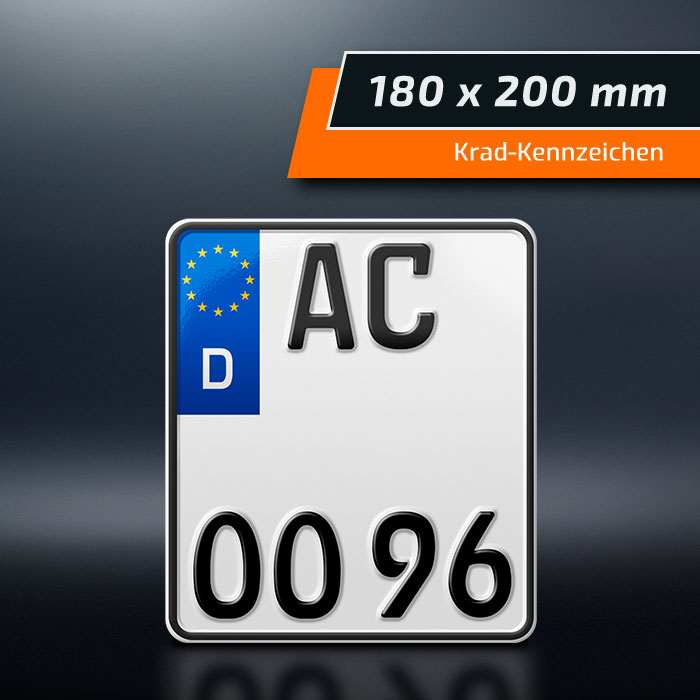 Motorrad Kennzeichen reflektierend - DIN-Norm 74069
