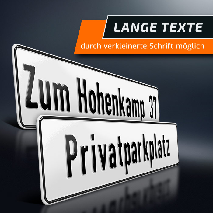 Kennzeichen Schild in Aluminium geprägt